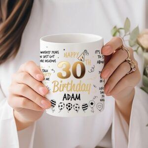 30th Birthday Mug – Funny 30th Birthday Gift with Humorous Quotes – Personalised Thirtieth Birthday Mug