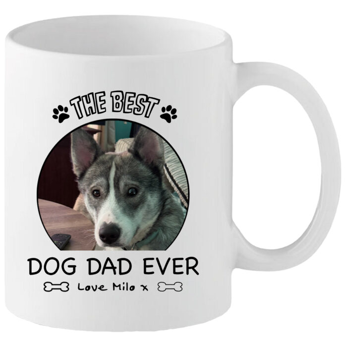 Dog Dad Personalised dog dad mug featuring custom dog photo and pet name